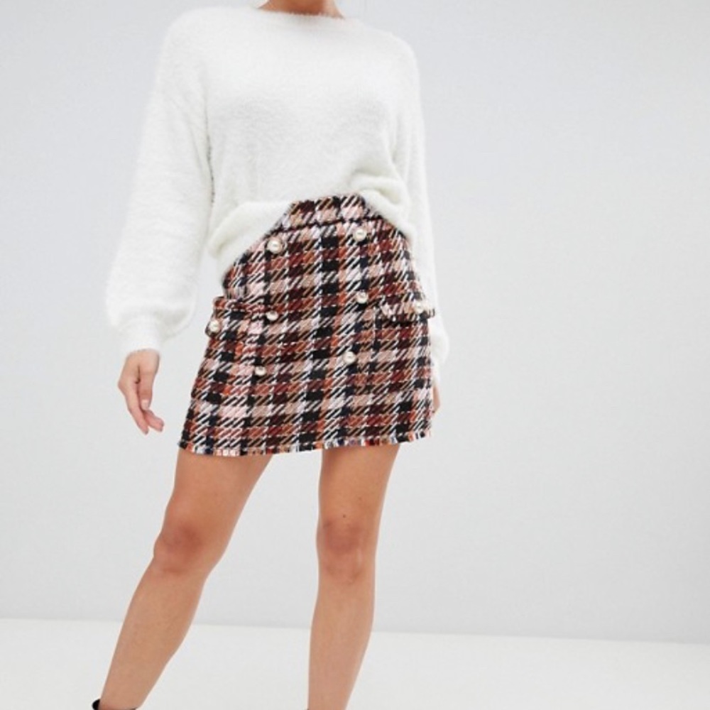NWOT ASOS petite double breasted mini skirt